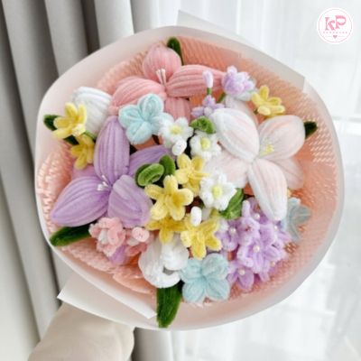 Mẫu hoa kẽm nhung đẹp : Bó hoa baby