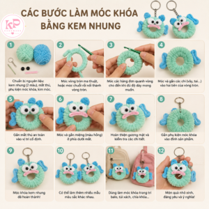 móc khóa kẽm nhung handmade