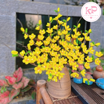 Mẫu hoa kẽm nhung chưng tết: Hoa mai