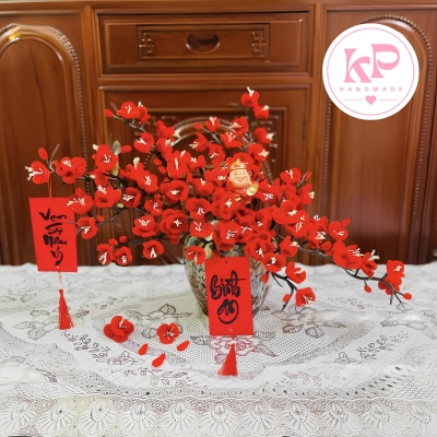 Mẹo trang trí mẫu hoa kẽm nhung chưng Tết