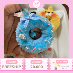 Móc Khóa Kẽm Nhung Hình Bánh Donut Thú Cưng Đáng Yêu