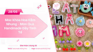 móc khóa hoa kẽm nhung