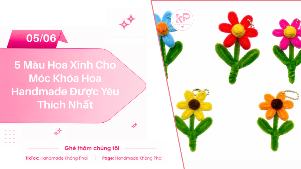 móc khóa hoa handmade