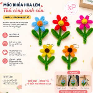 Móc khóa hoa len handmade