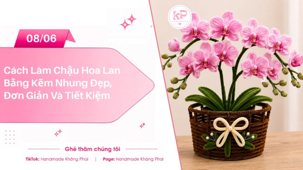 Cách Làm Chậu Hoa Lan Bằng Kẽm Nhung Đẹp